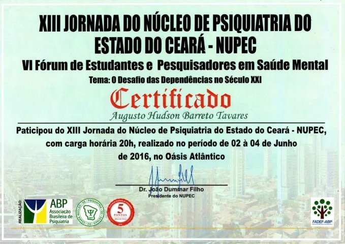 Certificado e reconhecimento Atos Vida 1